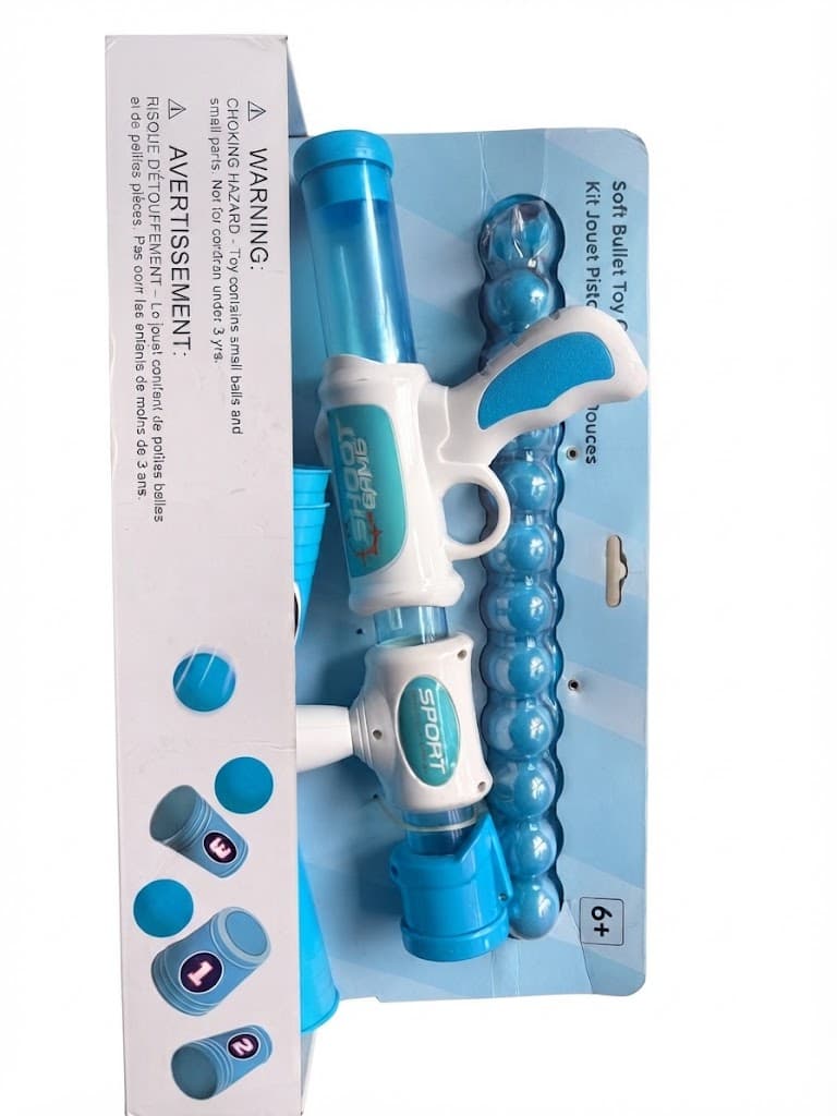 Shoot Game Soft Bullet Toy Gun with Target Cups | 6+ Ages