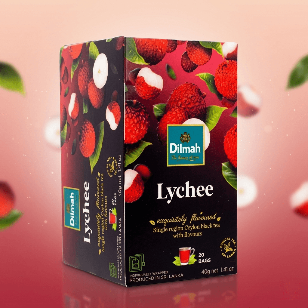 Dilmah Lychee Flavored Black Tea – 20 Tea Bags | Premium Ceylon Tea