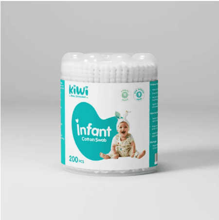 Kiwi Brand Infant Cotton Swabs (200 PCS) – Soft & Safe Baby Cotton Buds