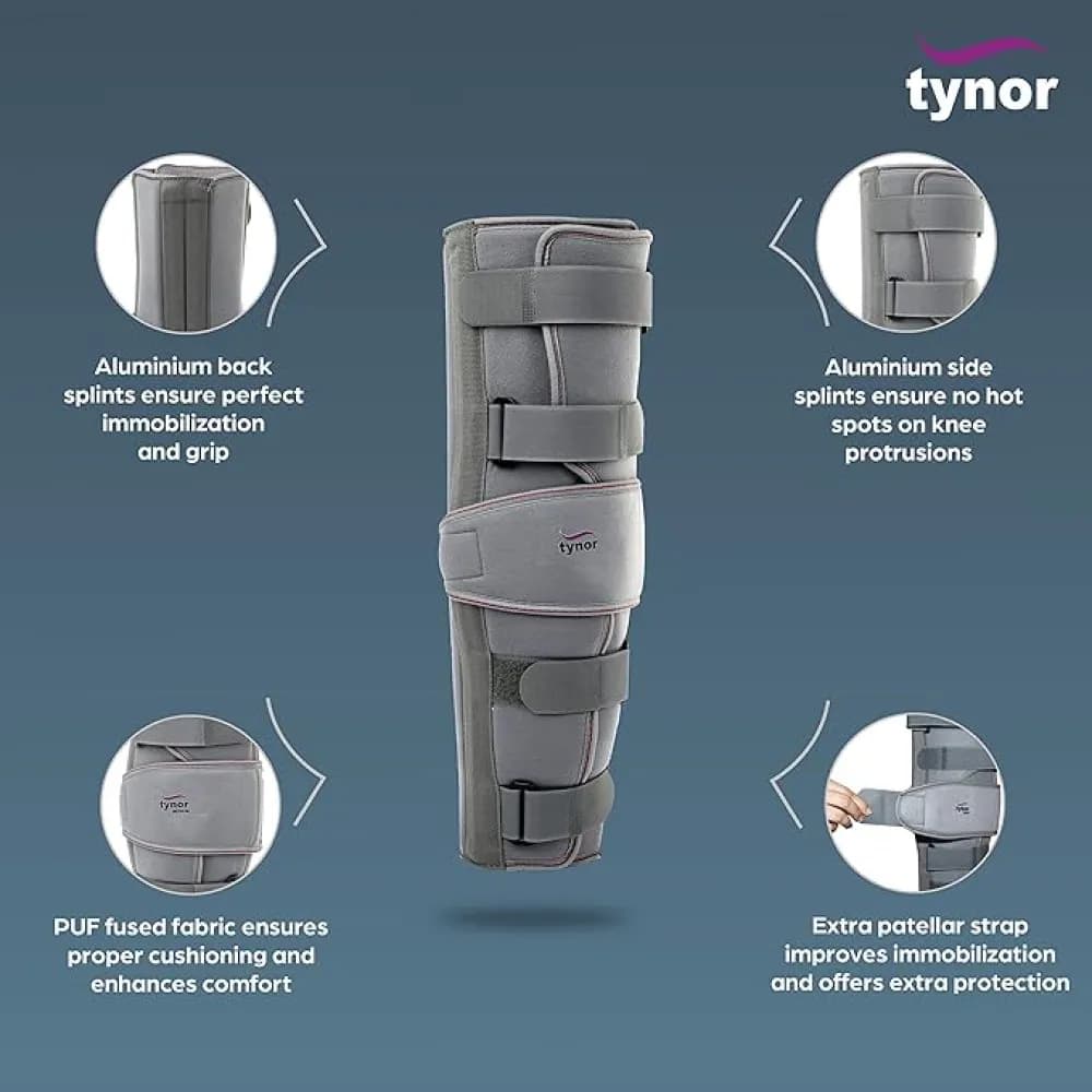 Tynor Tynor Knee Immobilizer Support 19 Inch (48cm) – Adjustable Knee Brace for Injury & Recovery pharmacy, fitness &…