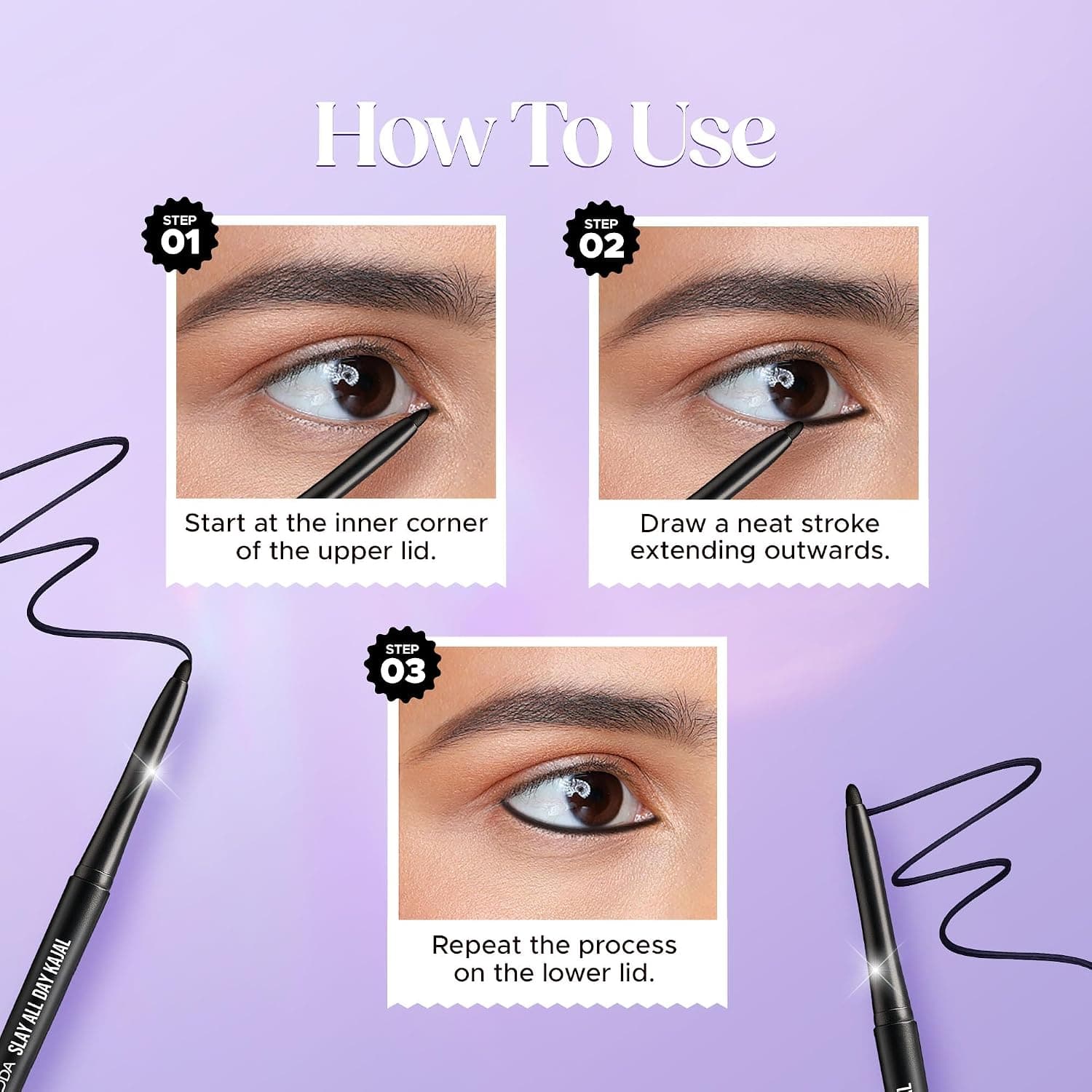 HILARY RHODA Hilary Rhoda Slay All Day Kajal | Waterproof Smudge-Proof Eye Kajal daily essentials & lifestyle — thumbnail 2 of 5