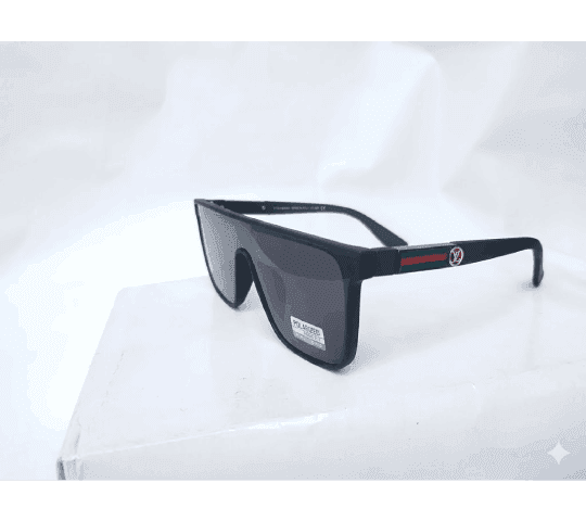 No Brand Big Bag Matrix Rectangle Shape Black Polarized Sunglasses For Men | Men's Sunglasses daily essentials & lifestyle — thumbnail 2 of 2