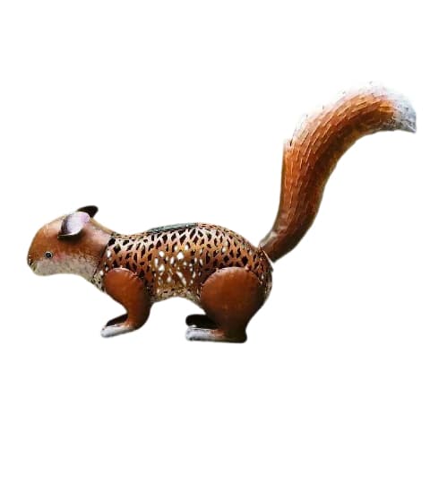 Senwell Metal Squirrel with LED Solar Light Garden Decoration Outdoor Lawn Ornament W-G213012