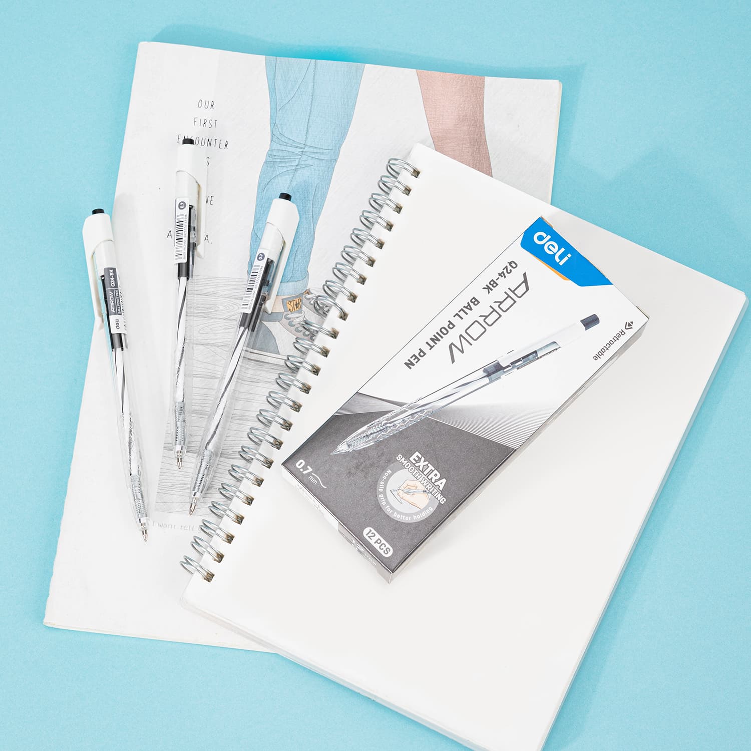 Deli Deli-EQ24-BK Ball Point Pen – Smooth Writing Black Ink Pen for Office, School & Home per pcs stationary, toys & sports — thumbnail 3 of 4