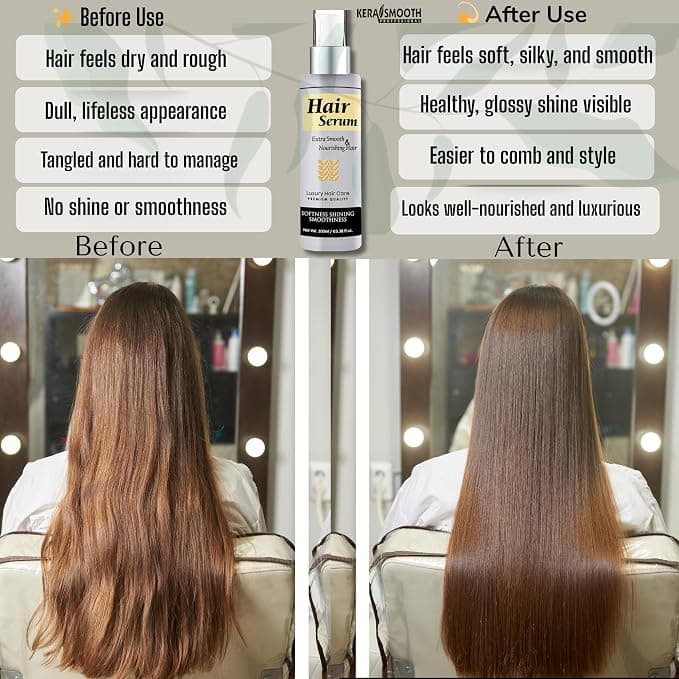 No Brand KS Keratin Smooth Hair Serum 100ml – Frizz Control, Shine & Heat Protection daily essentials & lifestyle — thumbnail 5 of 8