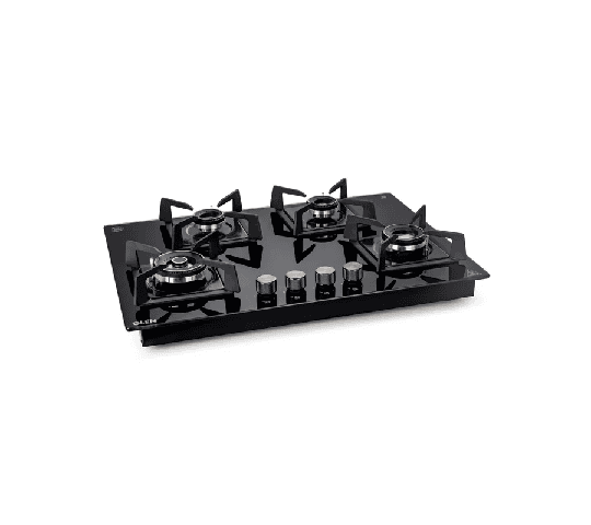 GLEN 4 Burner DFVS Glass Hob with Mini Triple Ring Forged Brass Burner & Auto Ignition – BH 1074 DF HT 2TR77