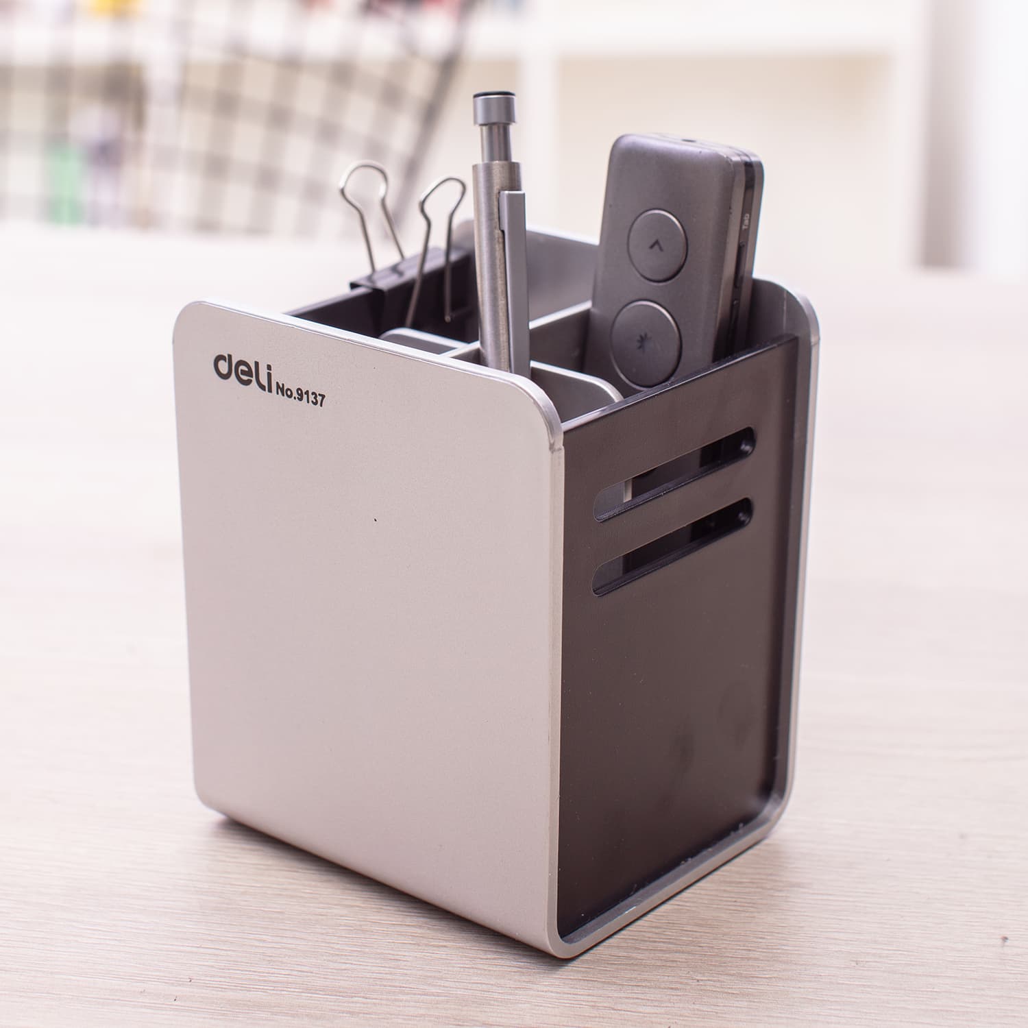 Deli E9137 Divided Pen Holder – Multi-Compartment Desk Organizer for Office, School & Home stationary, toys & sports — thumbnail 2 of 4