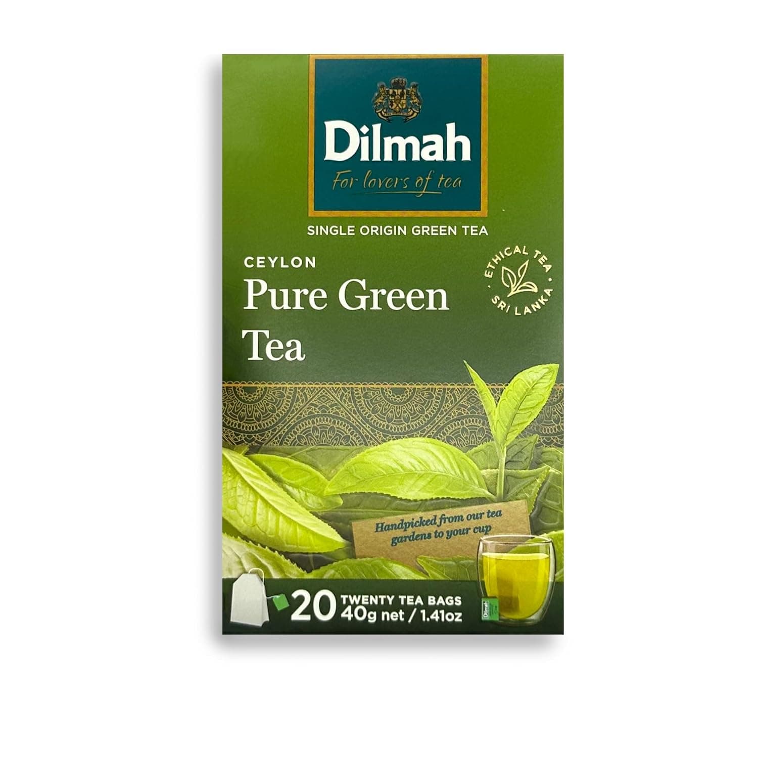 DILMAH Pure Green Tea Ceylon Product 20 Tea Bags