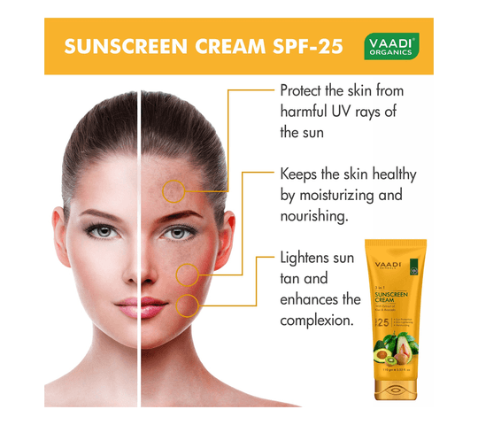 Vaadi Organics Vaadi Organics - Sunscreen Cream SPF-25 with Extracts of Kiwi & Avocado (110 gms) - VH0483 daily essentials…