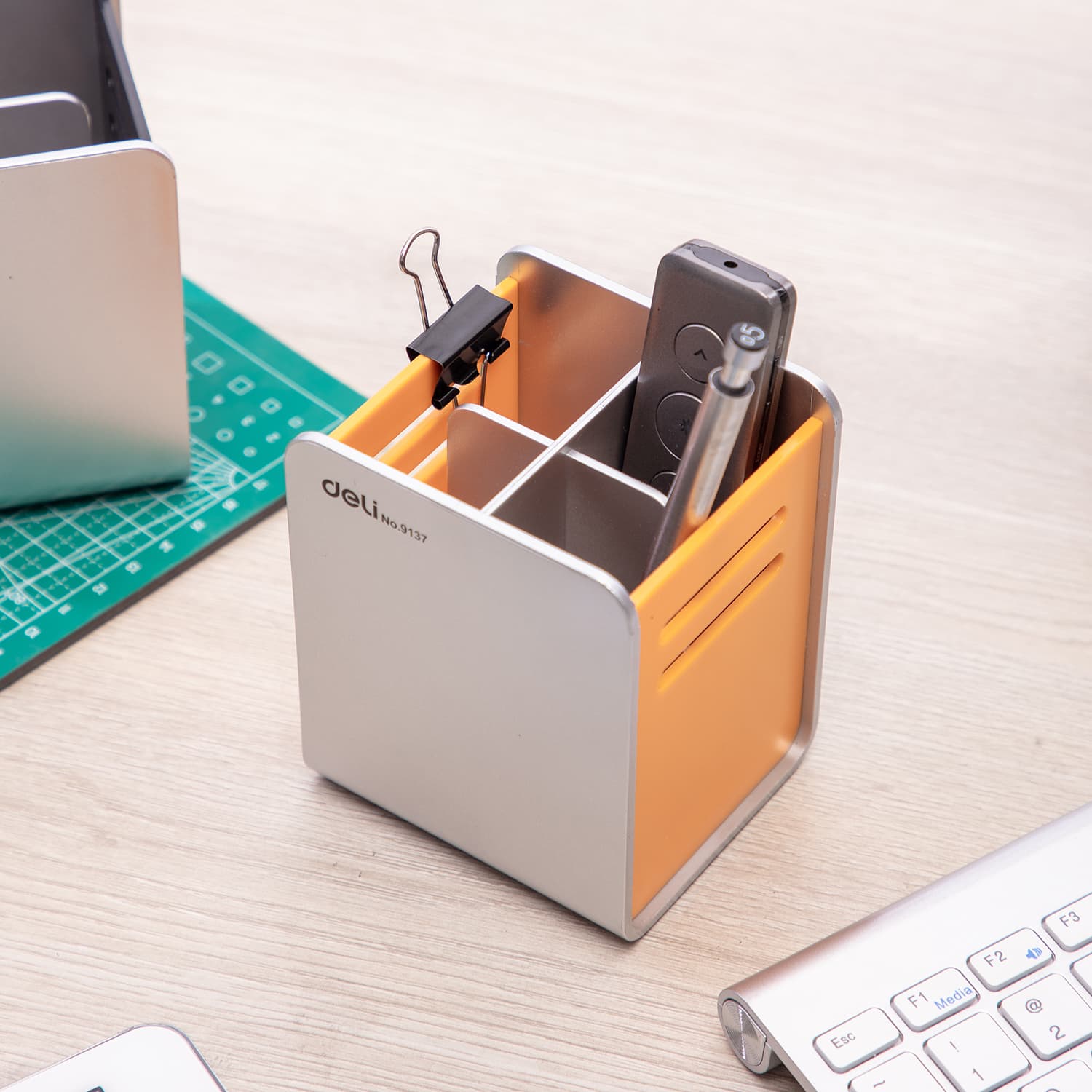 Deli E9137 Divided Pen Holder – Multi-Compartment Desk Organizer for Office, School & Home stationary, toys & sports — thumbnail 3 of 4