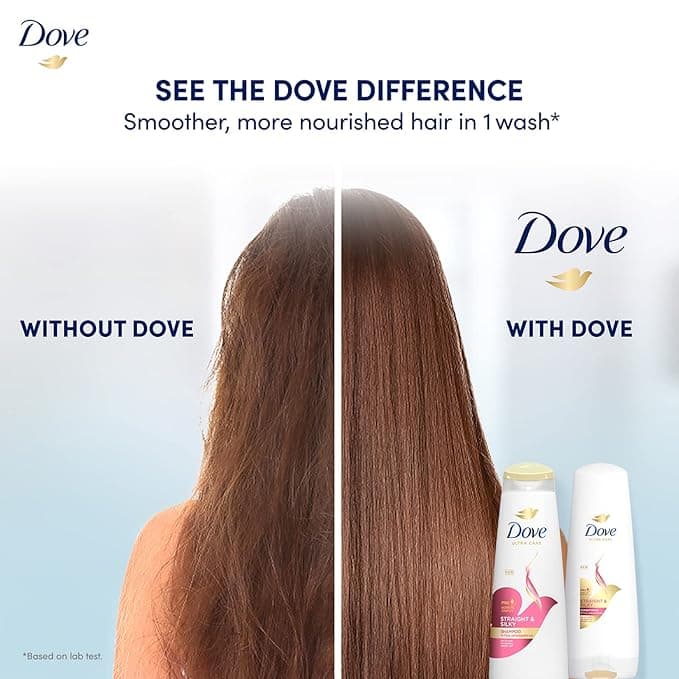 No Brand Dove Straight & Silky Shampoo 625 ml – Smooth & Frizz Control for Silky Soft Hair daily essentials & lifestyle — thumbnail 3 of 6