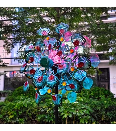 Senwell Senwell 4-Piece Kinetic Peacock Garden Spinner with LED Solar Light #63 home decor — image 1 of 2