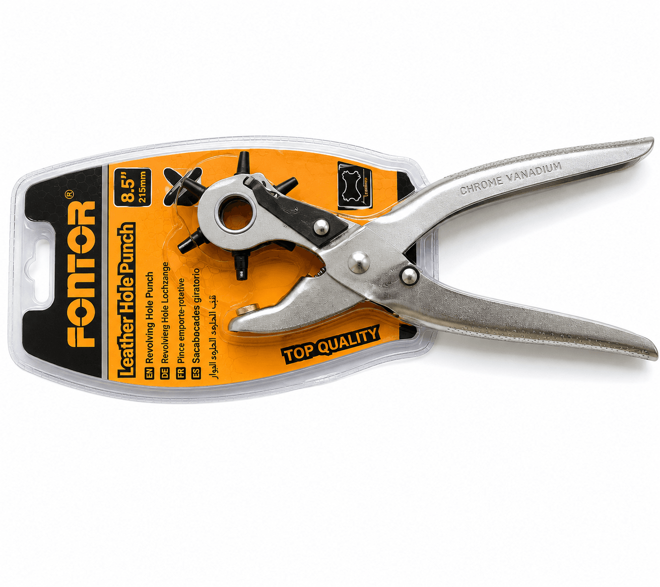 Fontor Leather Hole Punch Pliers HLHP01 Adjustable Multi-Size Punch Tool