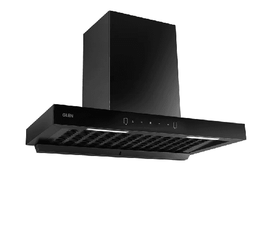 GLEN Auto Clean Filterless Chimney 90cm with Motion Sensor, 1200 m³/h Suction – Black (6052 BL MS AC)