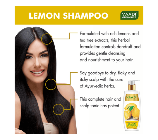Vaadi Organics Vaadi Organics - Dandruff Defense Lemon Shampoo With Extract of Tea Tree (350 ml) - VH0290 daily essentials…