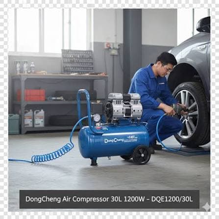 Dongcheng Power Tools DongCheng DQE1200/30L 1200W 30L Oil-Free Silent Air Compressor – Heavy Duty Industrial Air Compressor… — thumbnail 2 of 3