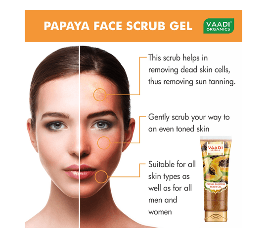 Vaadi Organics Vaadi Organics - Papaya Fairness Scrub Gel with Honey & Saffron (110 gms) daily essentials & lifestyle