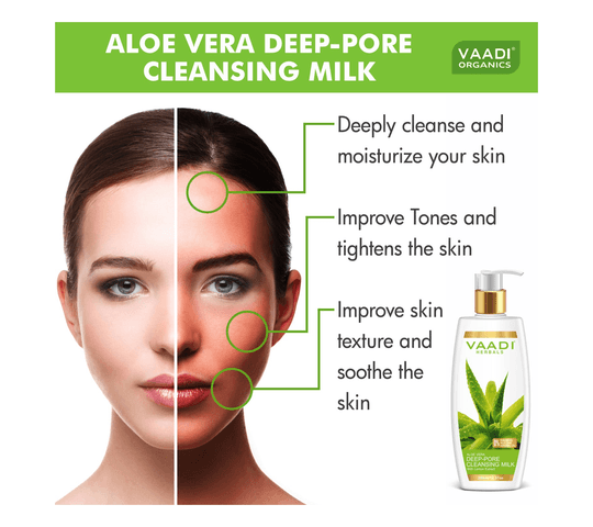 Vaadi Organics Vaadi Organics - Aloe Vera Deep Pore Cleansing Milk With Lemon Extract  (350 ml) - VH0293 daily essentials &…