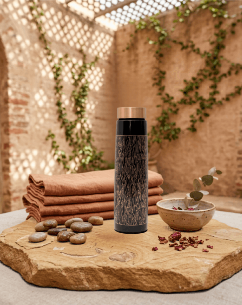 Copper Bottle "Castle" (Rustic) | Pure Handmade Copper Water Bottle- Weight 0.220 kg, Height 253mm and Weight 70 mm