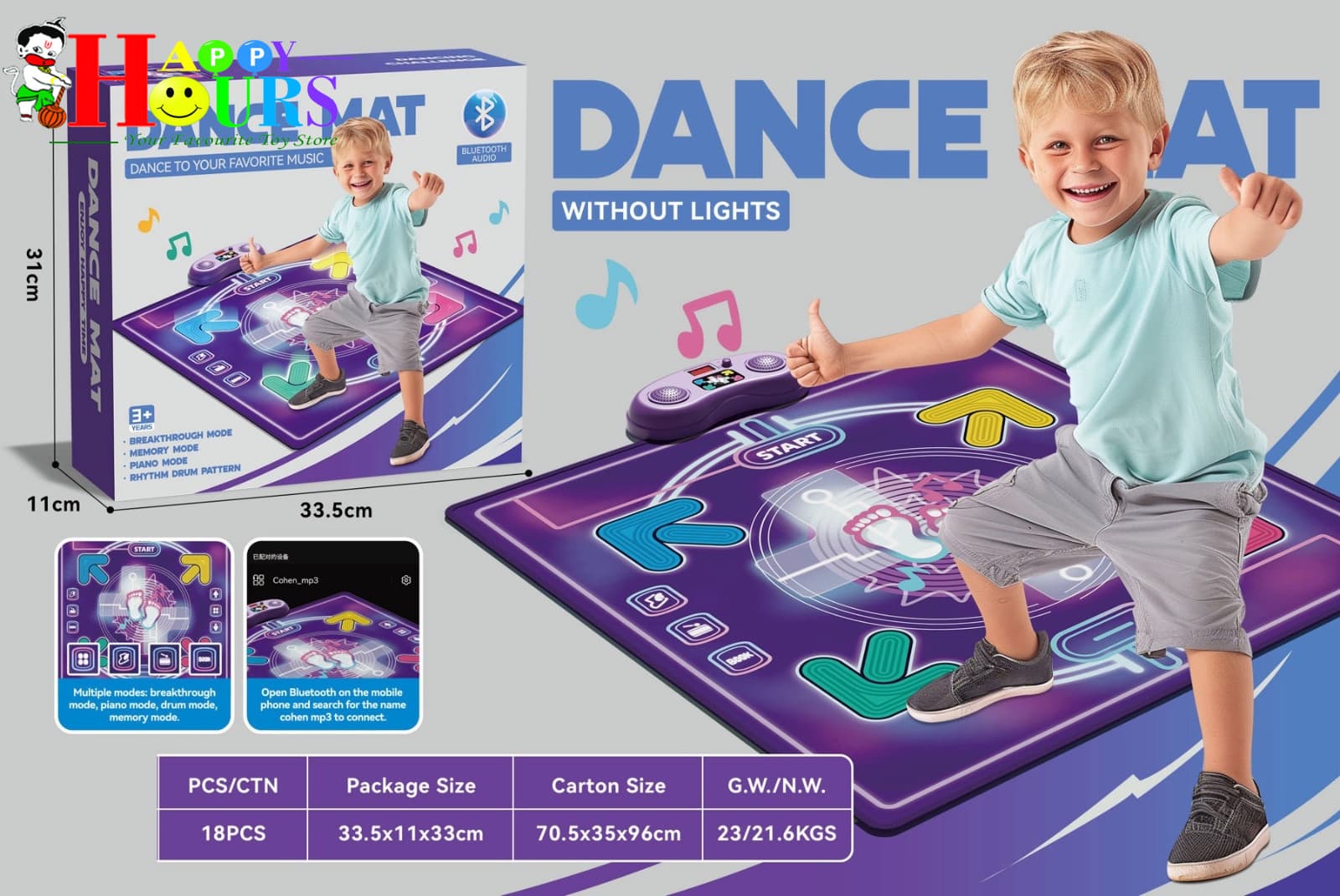 HappyHours Dancing Mat Musical Interactive Game