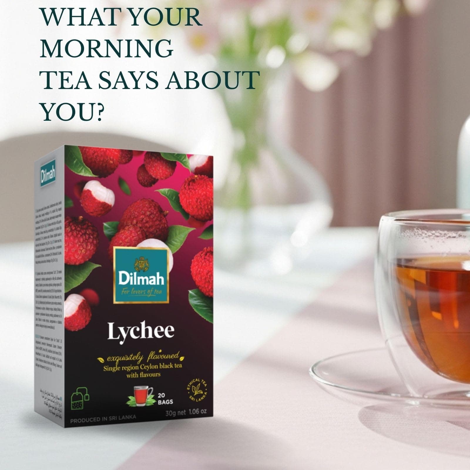 Dilmah Dilmah Lychee Flavored Black Tea – 20 Tea Bags | Premium Ceylon Tea daily essentials & lifestyle — thumbnail 3 of 3