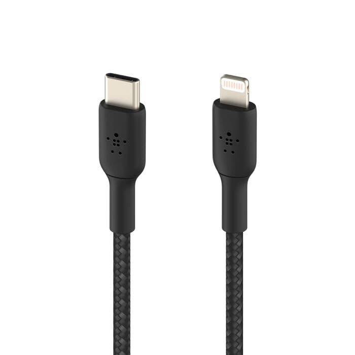 Belkin Belkin BoostCharge Braided USB-C to Lightning Cable 30W 2M Black CAA004bt2MBK – Fast Charging Cable for iPhone… — thumbnail 3 of 3