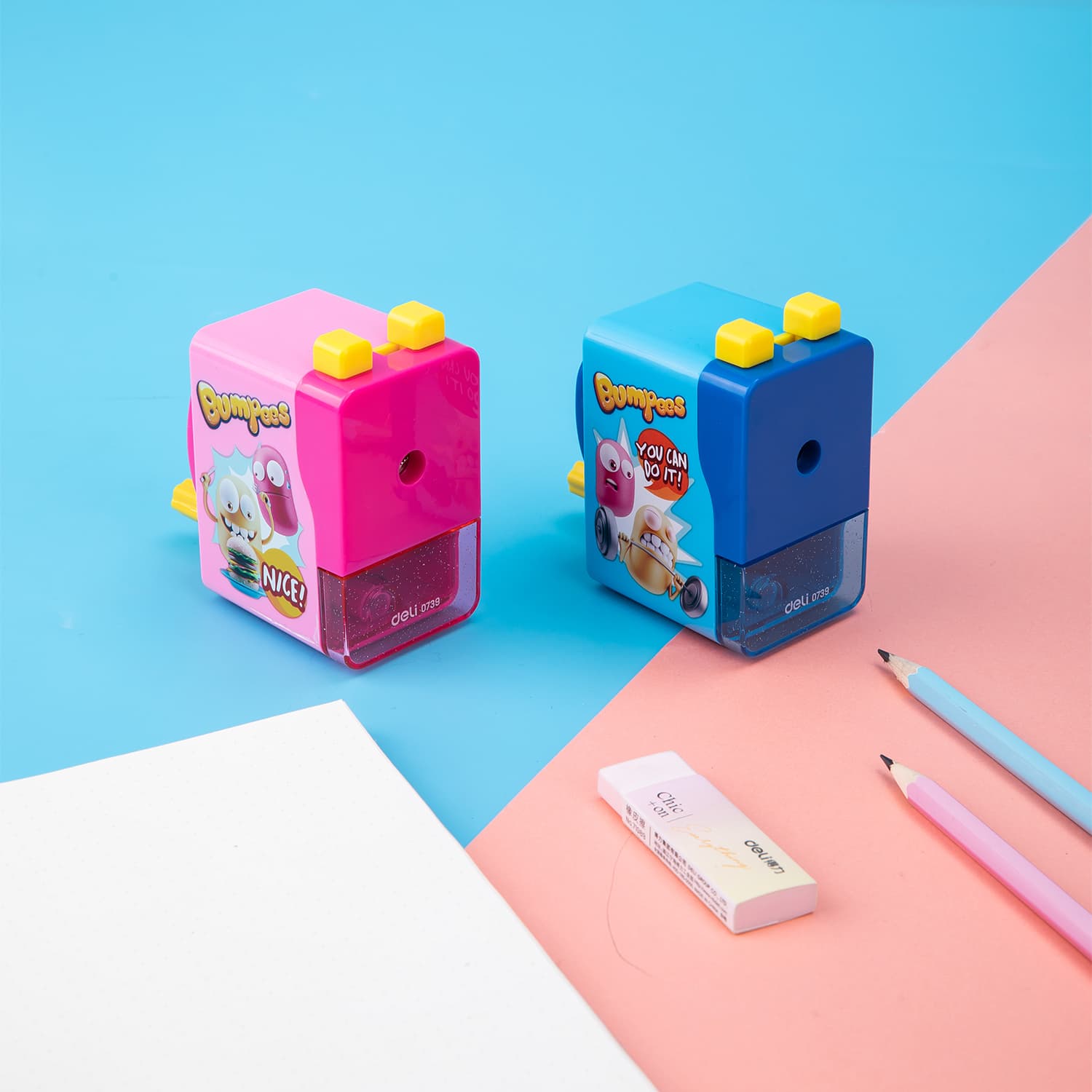 Deli Deli E0739 Rotary Pencil Sharpener per pcs | Manual Hand Crank Sharpener for School & Office stationary, toys & sports — thumbnail 2 of 4