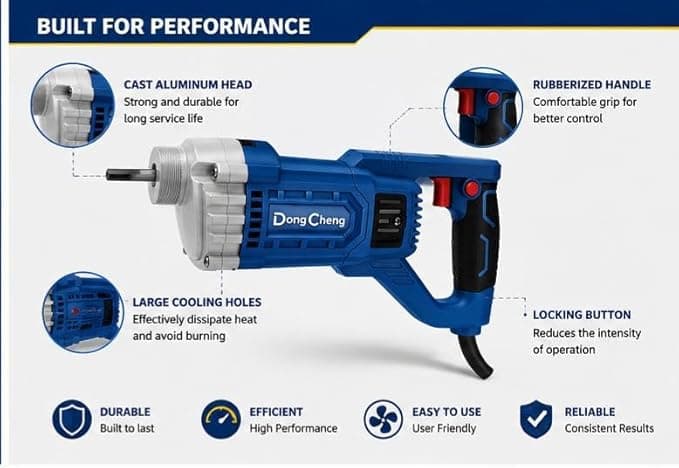 Dongcheng DZD35 Hand Concrete Vibrator 1200W Heavy-Duty Concrete Compactor hardware & machinery — thumbnail 7 of 8