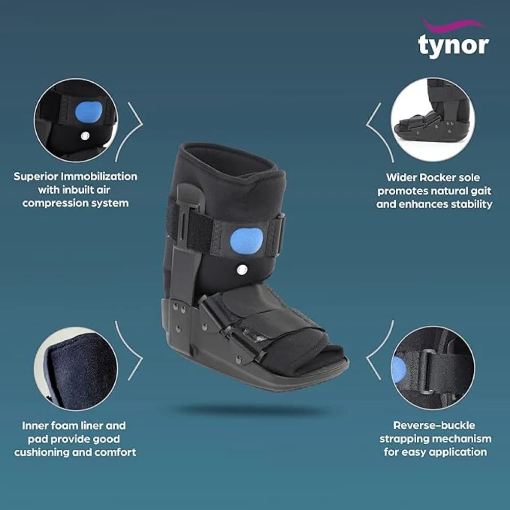 Tynor Walker Boot Air Short – Adjustable Medical Walking Boot (S, M, L, XL) pharmacy, fitness & surgical