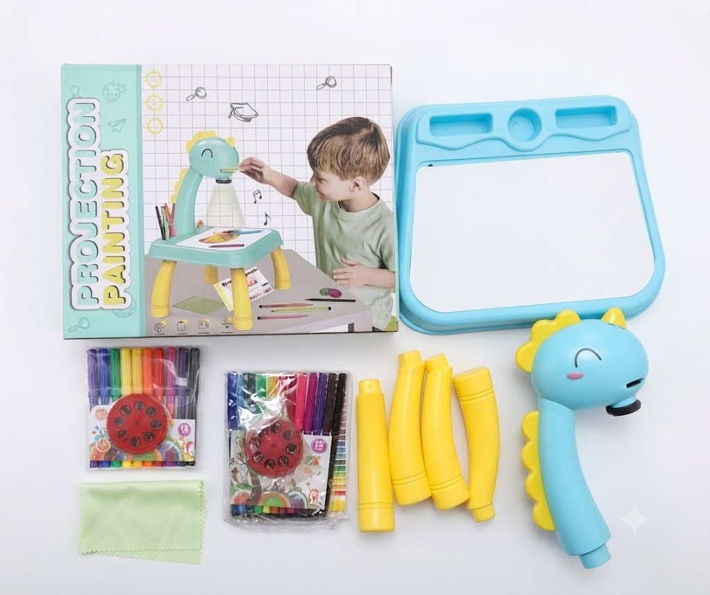 Kids Projection Painting Drawing Desk – Educational Art & Tracing Projector Table with Markers