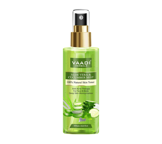 Vaadi Organics - Aloe Vera & Cucumber Mist - 100% Natural Skin Toner (250 ml) - VH0576