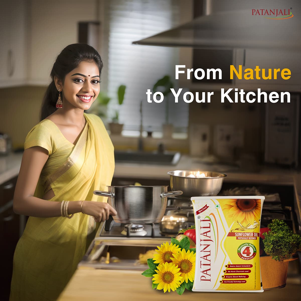 Patanjali Patanjali Sunflower Oil 1L | Healthy Cooking Oil for Everyday Use daily essentials & lifestyle — thumbnail 4 of 5
