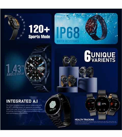 Greenlife Green Orbit 2.0 AI Smartwatch | Bluetooth Calling & Fitness Tracker