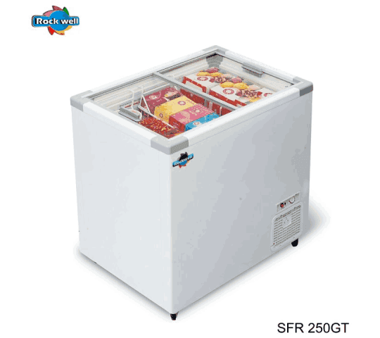 Rockwell SFR 250GT - 250 Litres Flat Glass Top Chest Freezer | Commercial Deep Freezer