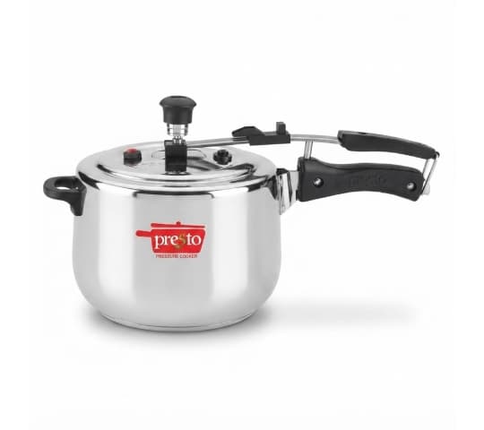Presto SS Induction Base Contura Pressure Cooker 3 Litre | Stainless Steel Cooker for Gas & Induction