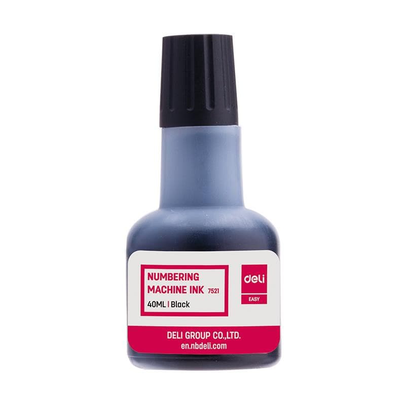 Deli Deli 40ml Black Numbering Machine Ink E7521 | Fast-Drying Stamp Ink stationary, toys & sports — image 1 of 2