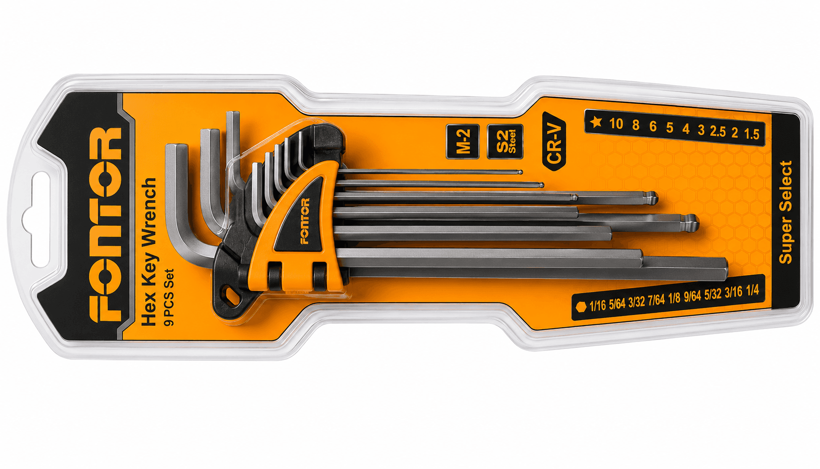 Fontor Extra Long Hex Key Set – Professional Allen Key Wrench Set for Precision Fastening