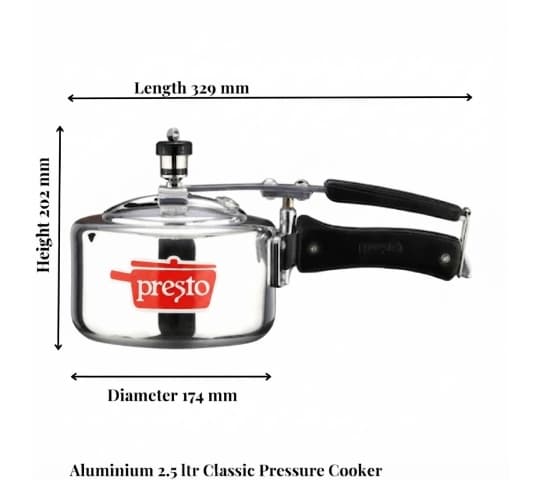 Presto Presto "Aluminium Classic Inner Lid 2.5 Ltr Pressure Cooker daily essentials & lifestyle