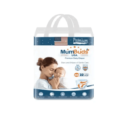 MumBuds Disposable Zip-Lock Baby Tape Diaper XXL34 – Extra Extra Large Baby Diapers (16–22 kg, 34 Pcs)
