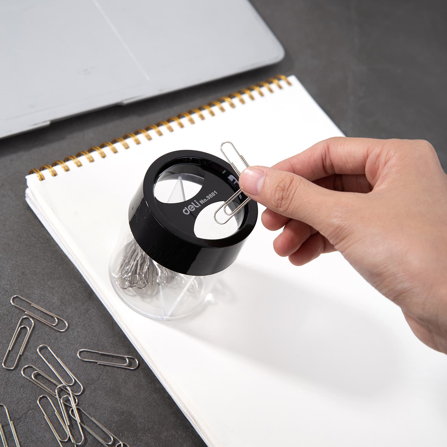 Deli Deli E9881 Magnetic Clip Dispenser | Paper Clip Holder for Office & School stationary, toys & sports — thumbnail 3 of 4