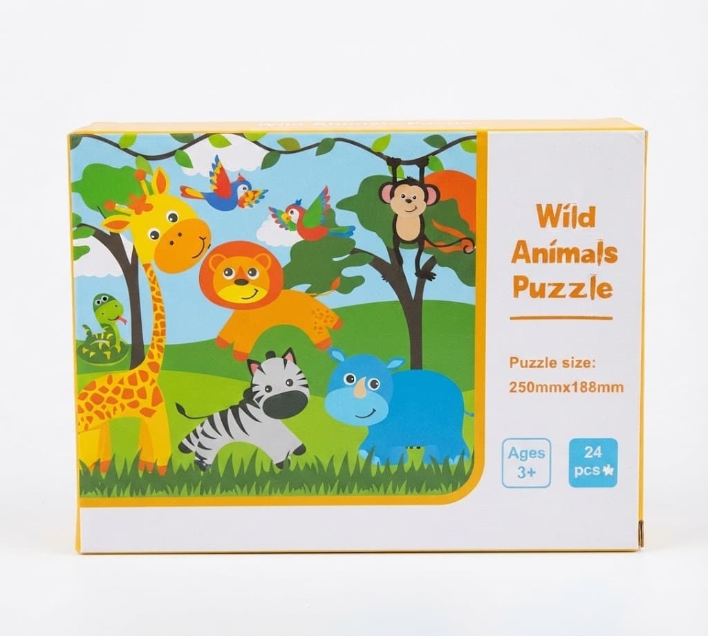 Wild Animals Puzzle – 24-Piece Kids Jigsaw Puzzle for Ages 3+ | Educational Animal Puzzle