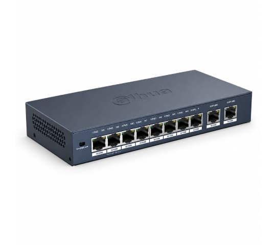 Dahua DH-S3010-8ET2ET-60 10-Port Unmanaged Desktop PoE Switch with 8 PoE Ports & 2 Uplink Ports