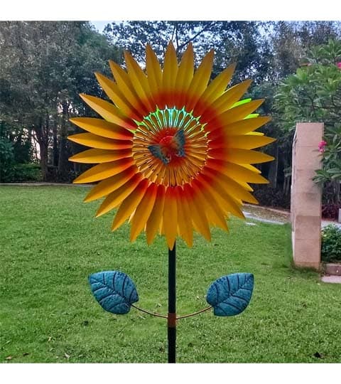 Senwell Senwell Sunflower Wind Spinner with Solar Light #101 – Outdoor Garden Decorative Metal Kinetic Sculpture, home decor — thumbnail 2 of 2