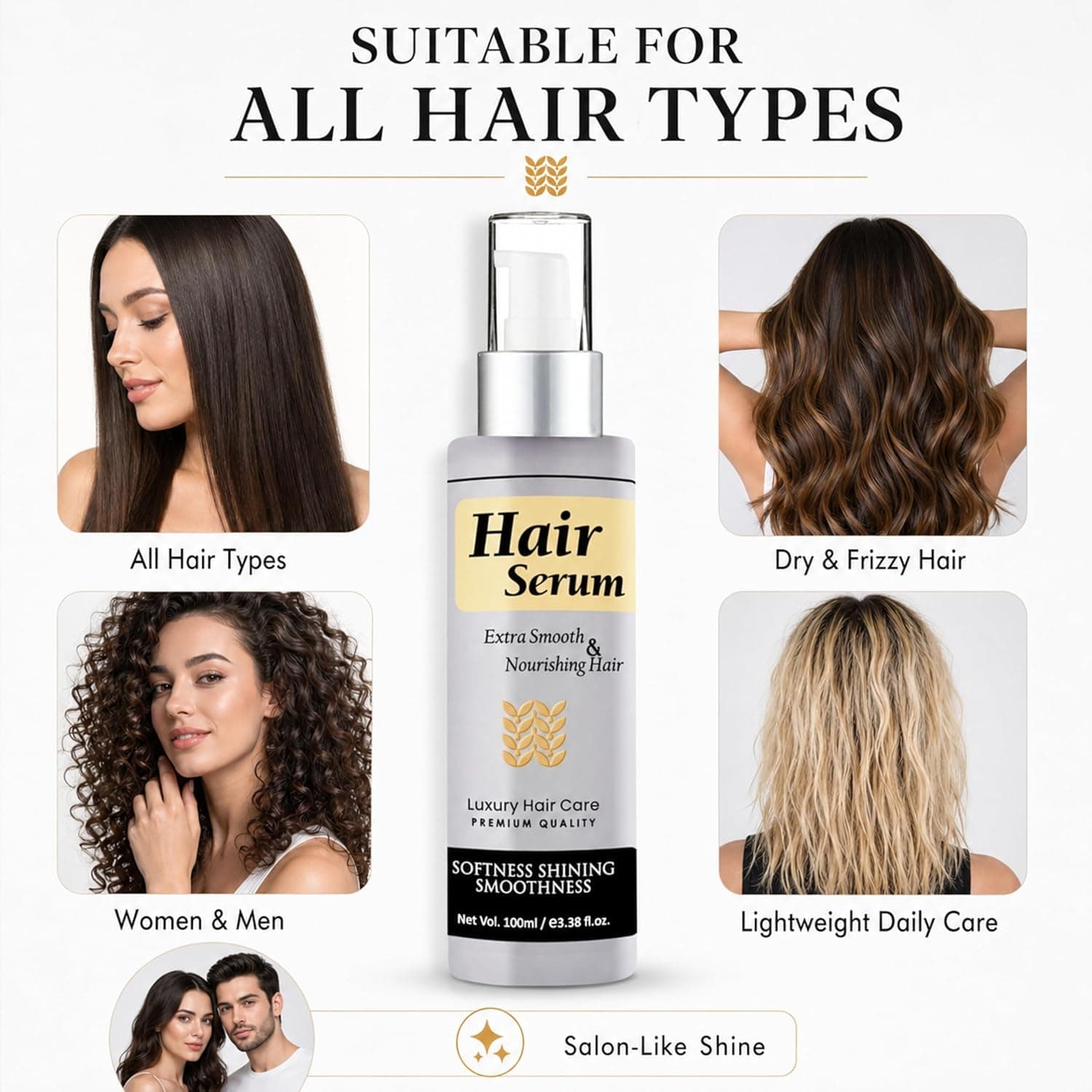 No Brand KS Keratin Smooth Hair Serum 100ml – Frizz Control, Shine & Heat Protection daily essentials & lifestyle — image 1 of 8