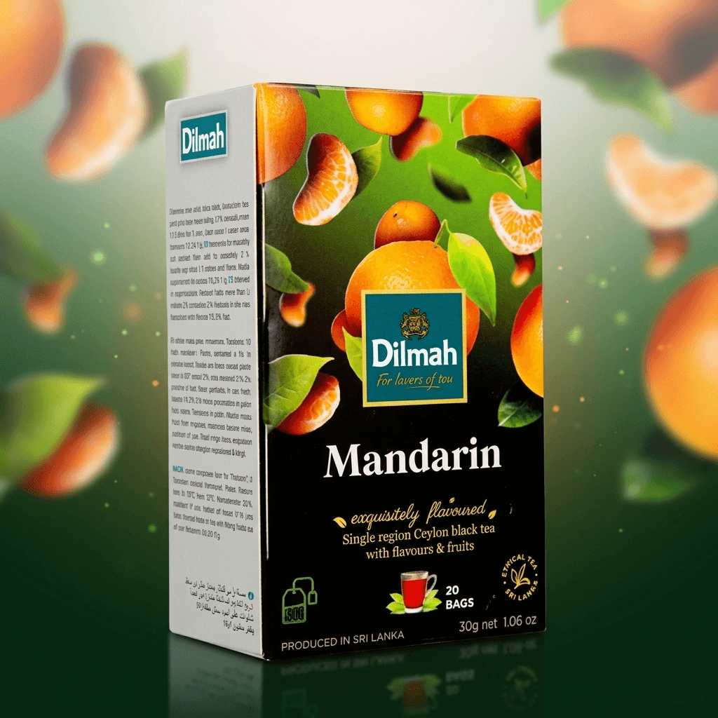 Dilmah Mandarin Flavoured Tea – 20 Tea Bags | Premium Ceylon Black Tea with Citrus Aroma