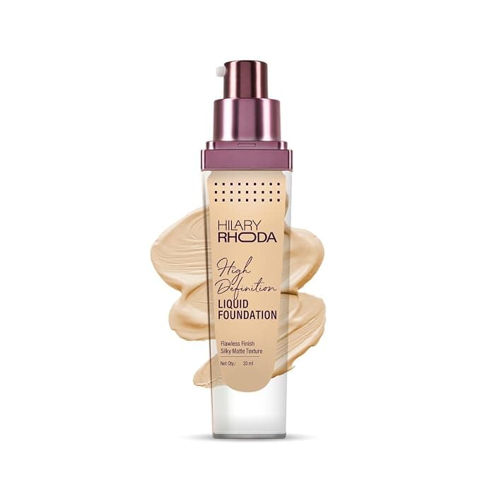 HILARY RHODA Hilary Rhoda High Definition Liquid Foundation for Women – Shade 03 Natural Beige | Flawless Matte Finish… — thumbnail 5 of 6