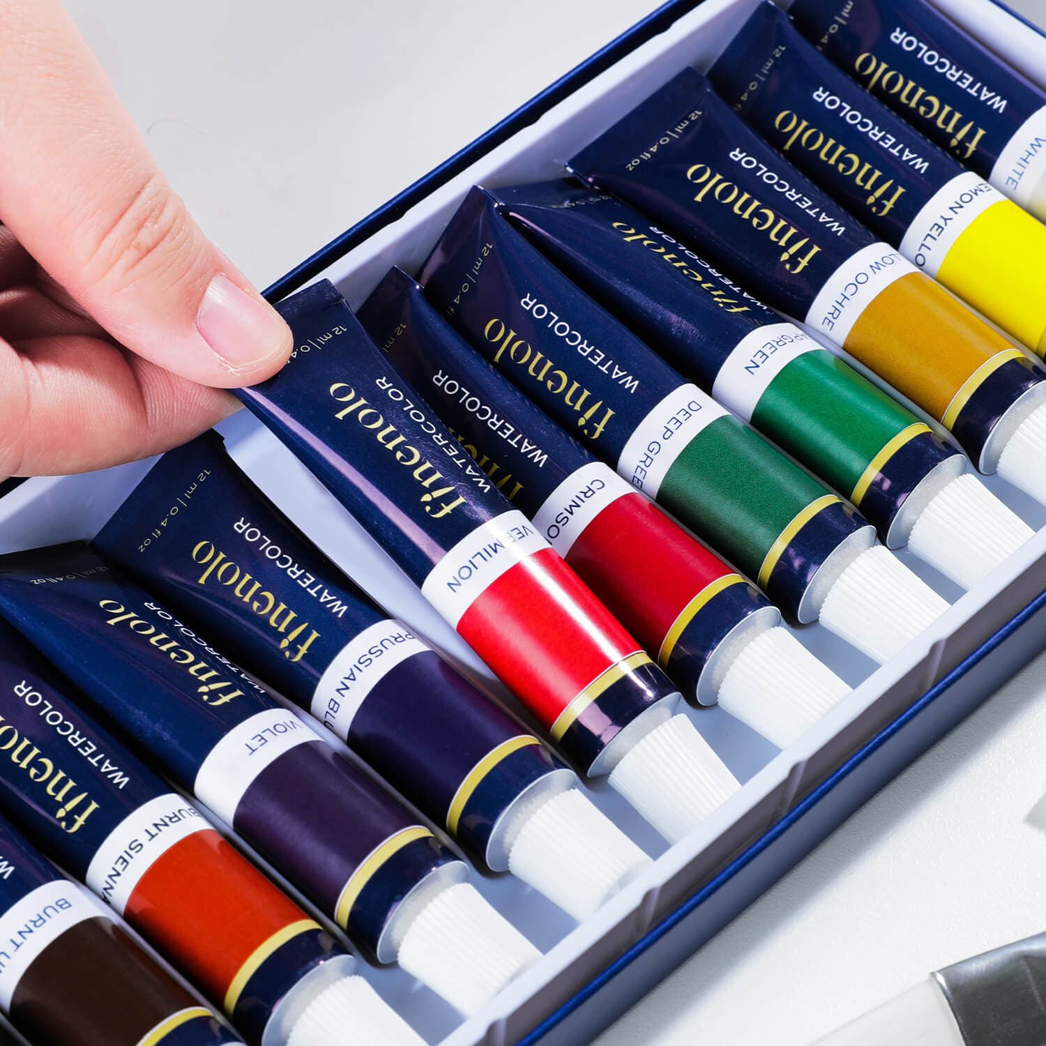 Deli Deli EC19-12 Finenolo Water Colour Paint Set 12 Colors 12ml Tubes for Students & Artists stationary, toys & sports — thumbnail 2 of 5