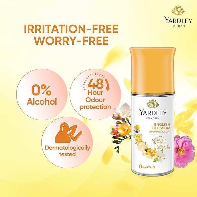 No Brand Yardley English Blossom Roll-On Deodorant 25ML for Women | Long Lasting Fresh Floral Fragrance daily essentials &… — thumbnail 6 of 8