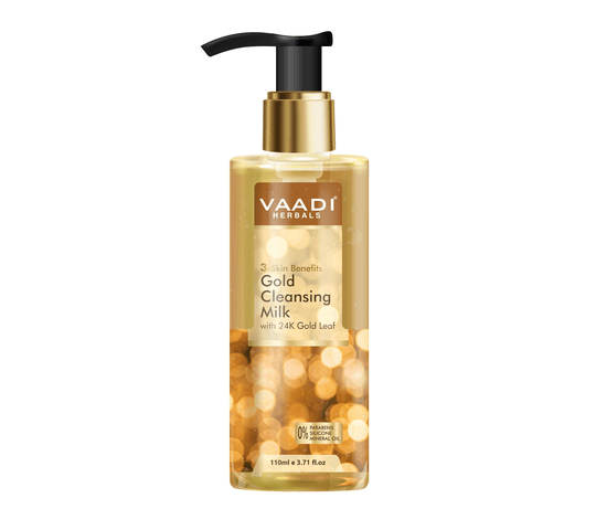 Vaadi Organics - Gold Cleansing Milk with 24k Gold Leaf - 3-skin Benefits (110 ml) - VH0653