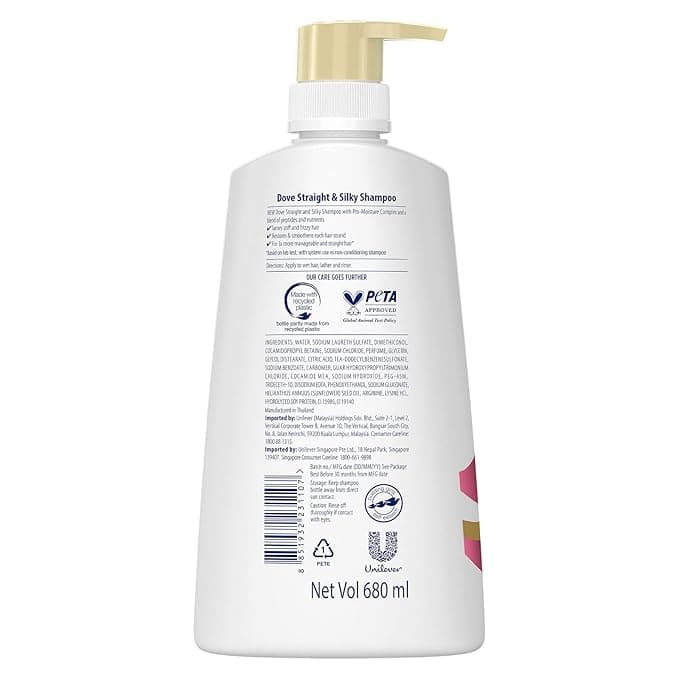 No Brand Dove Straight & Silky Shampoo 625 ml – Smooth & Frizz Control for Silky Soft Hair daily essentials & lifestyle — thumbnail 6 of 6
